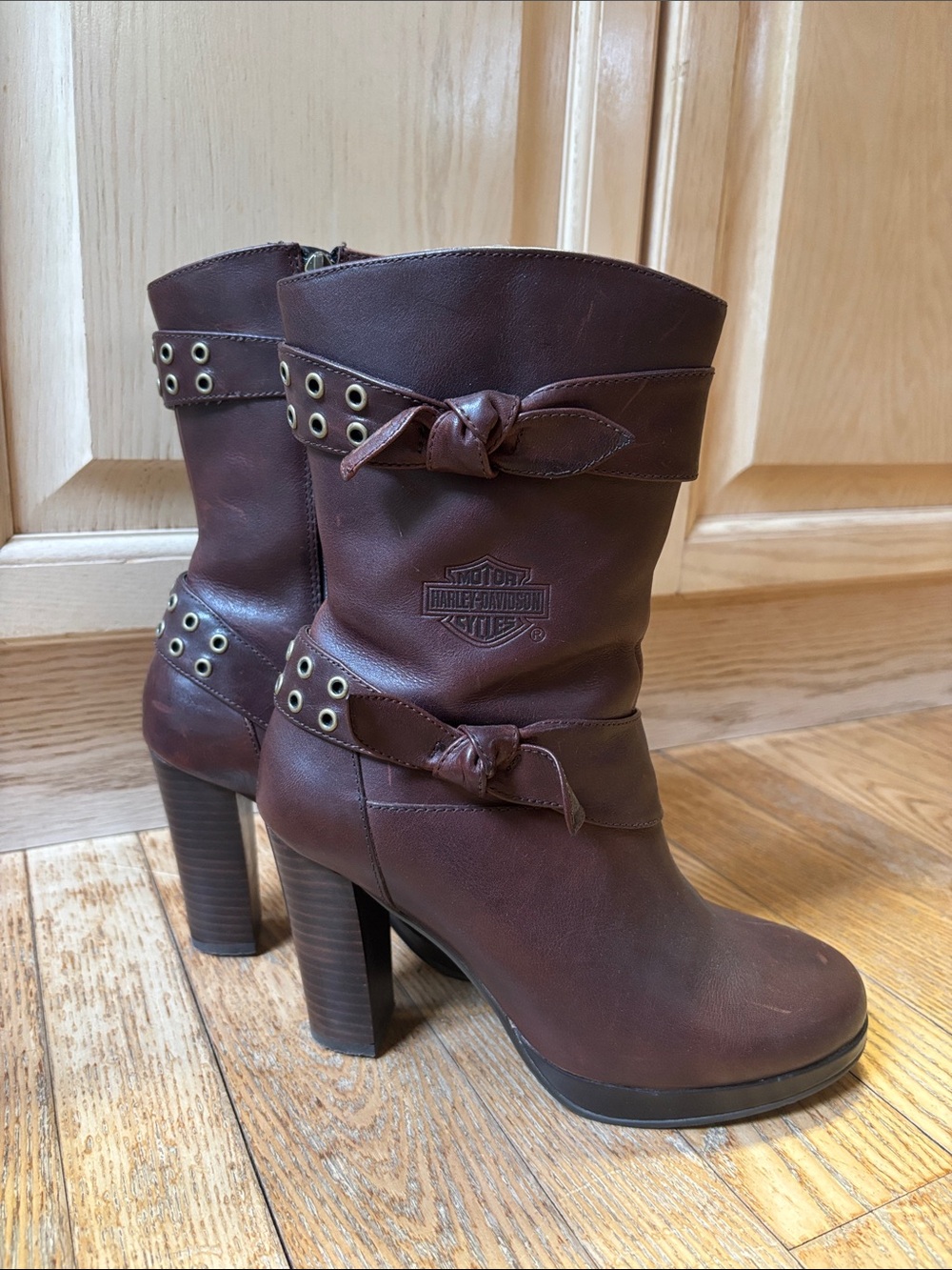 Harley Davidson Estelle D85427 Brown Heeled Boots -US Size 8